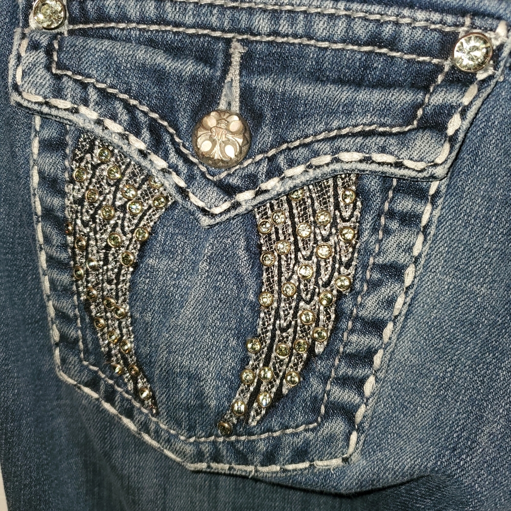Miss Me original distressed discontinued angel wing jeans size 27